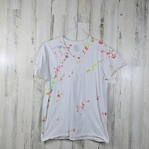 fruit of the loom mens custom tie dye vneck short sleeve tshirt mens large